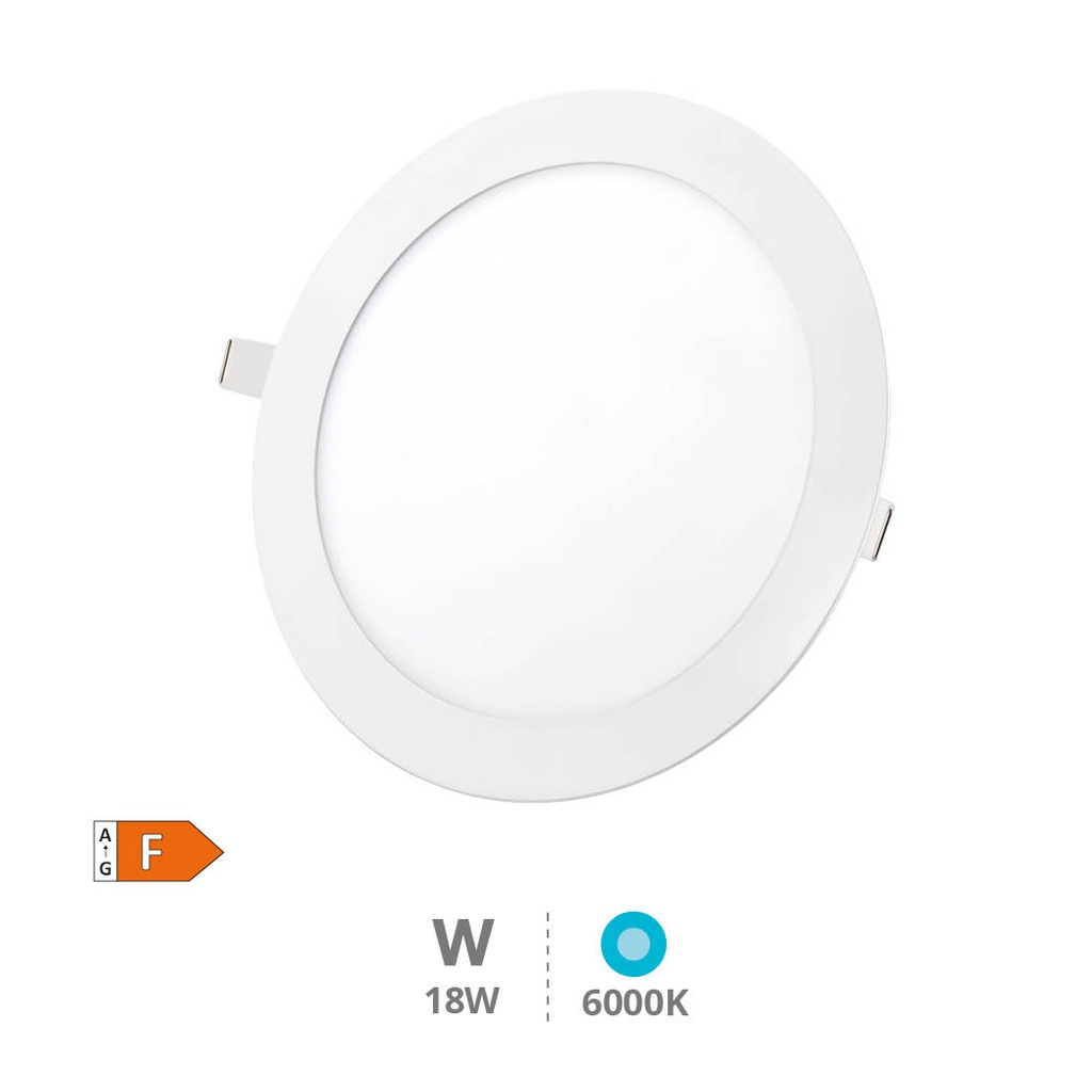 Downlight à encastrer LED rond Virey 18 W 6500K Blanc