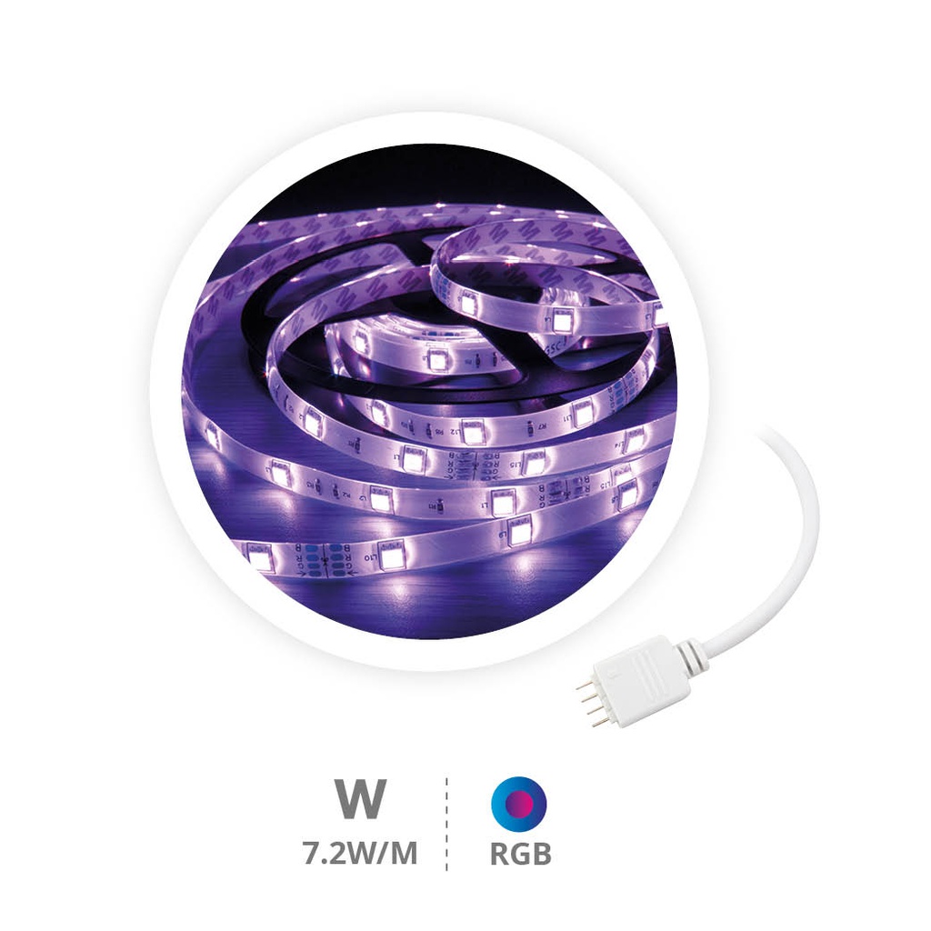 5M 7,2W/M LED strip RGB IP20 24V