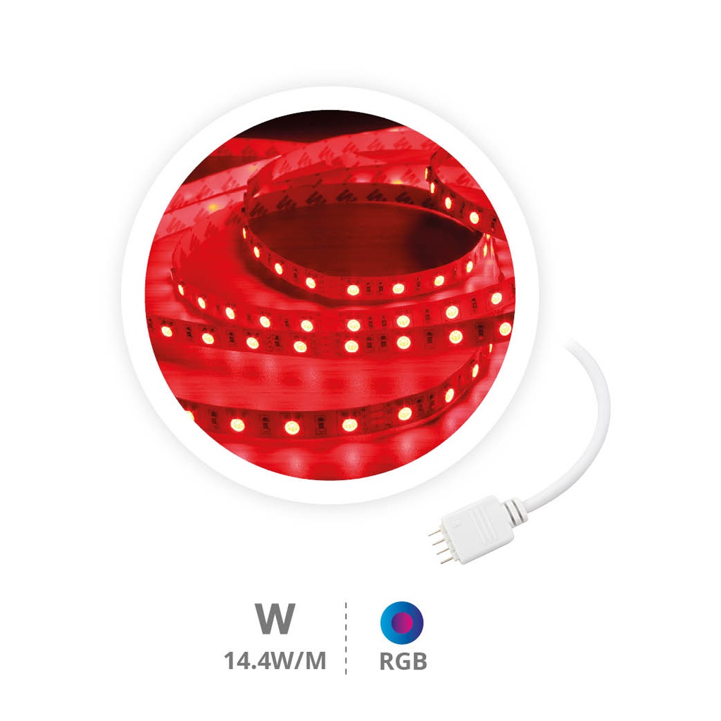 Rollo 5M tira LED 14,4W/M RGB IP44 24V