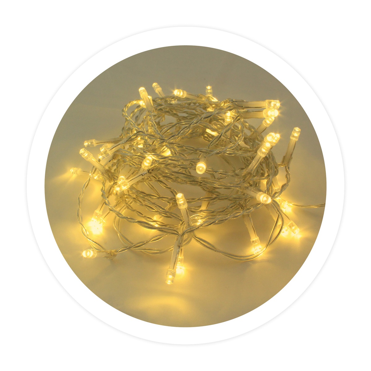 5M Sheer LED garland 8 functions Warm White