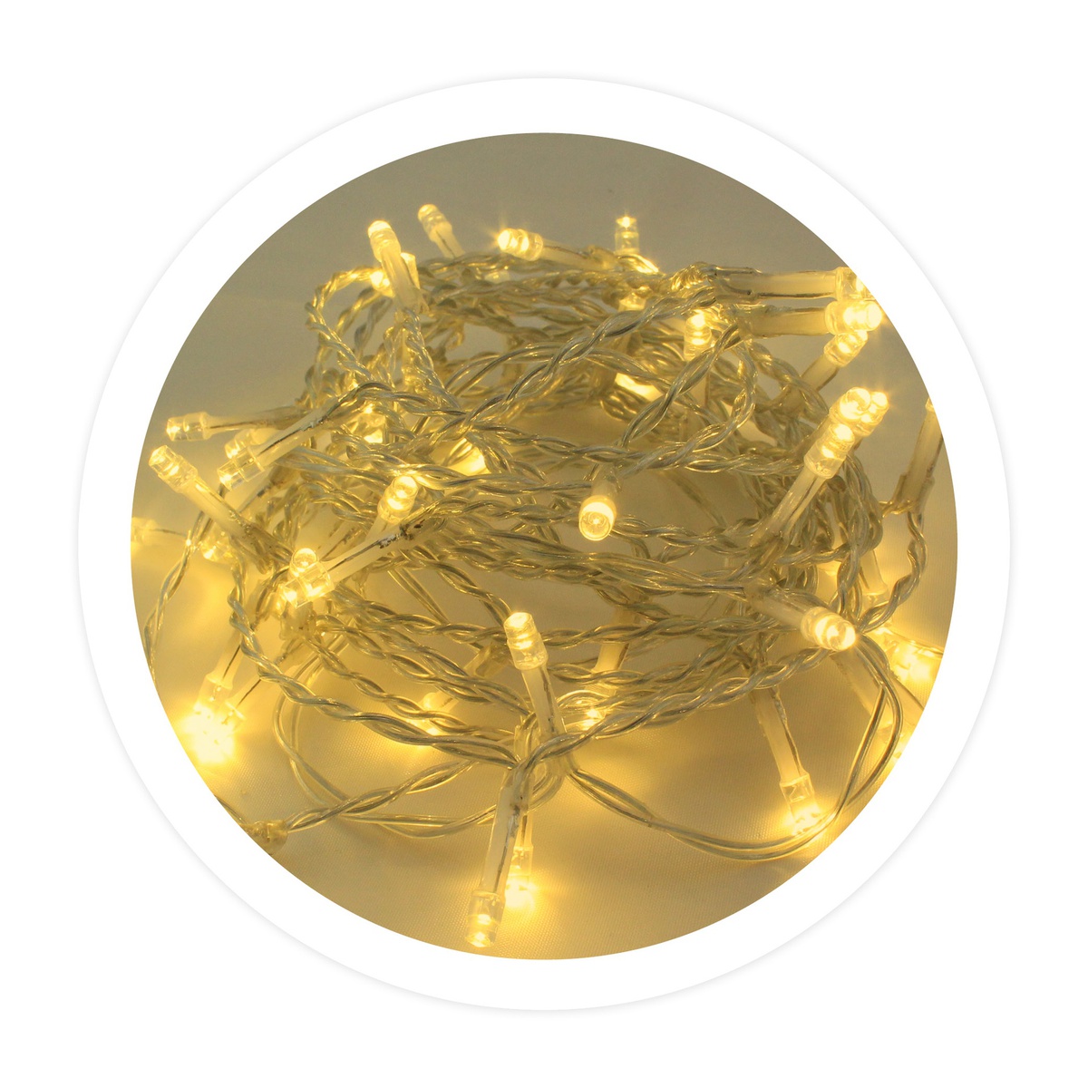 10M Sheer LED garland 8 functions Warm White