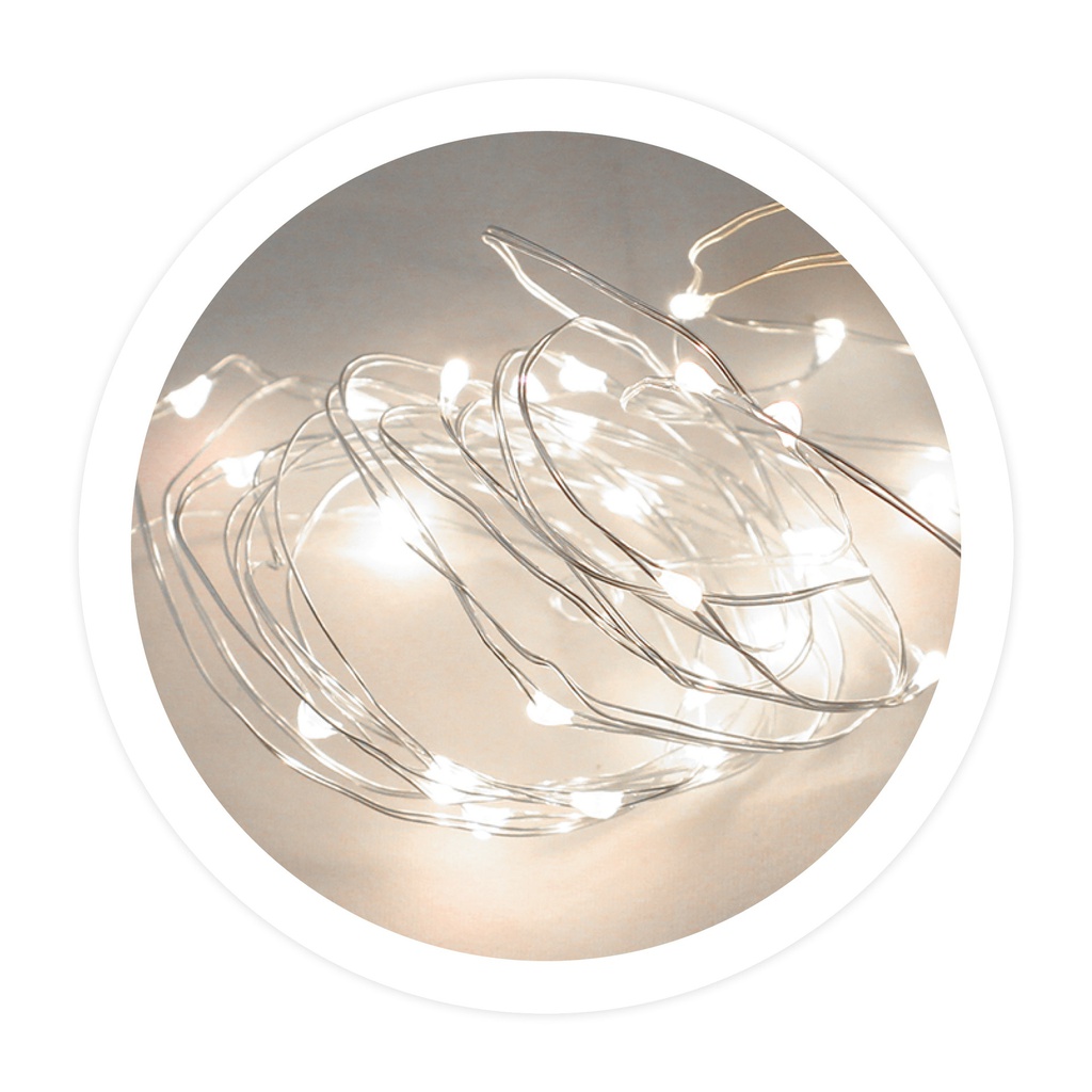 3,9M Copper LED garland 3xAA Cool White