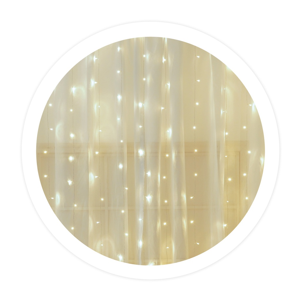 Cortina LED luminosa 1 x 1,2 m Luz fria