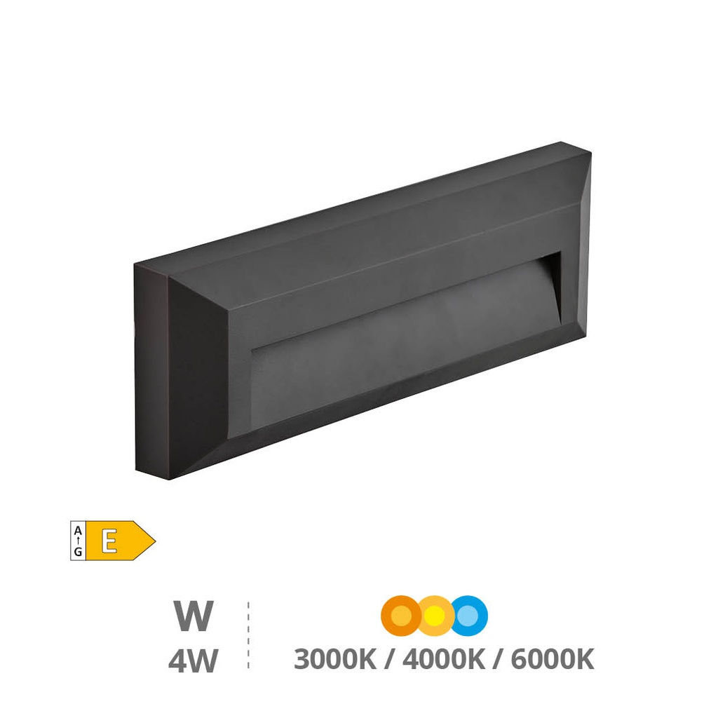 Applique murale LED 4 W 3000 - 4000 - 6000K IP65 Gris anthracite