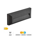 Aplique pared LED Serie Kuito 4W 3000 - 4000 - 6000K IP65 Gris antracita