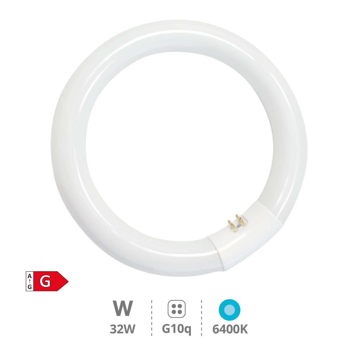 Tubo fluorescente circular T9 trifósforo 32W G10q 6400K