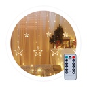 Cortina LED com estrelas 3,5 m 8 funções Luz quente IP44