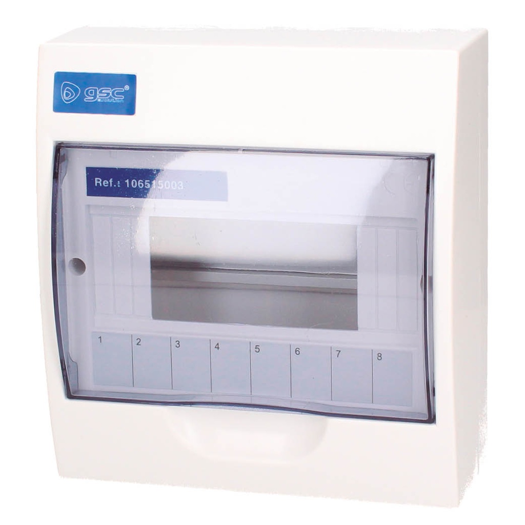 8way distribution box , surfaced mounting, transparent door