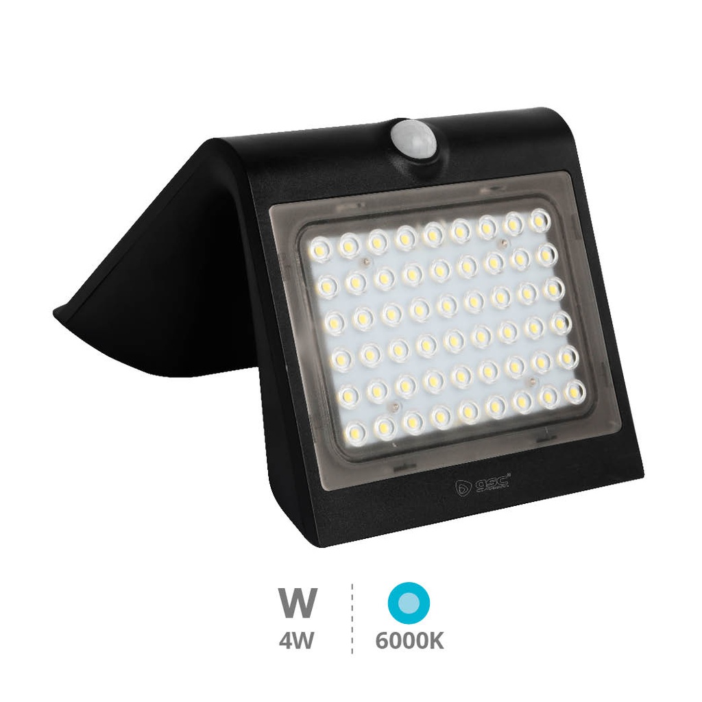 Aplique solar LED Lukulu con sensor de movimiento y crepuscular 4W 6000K Negro