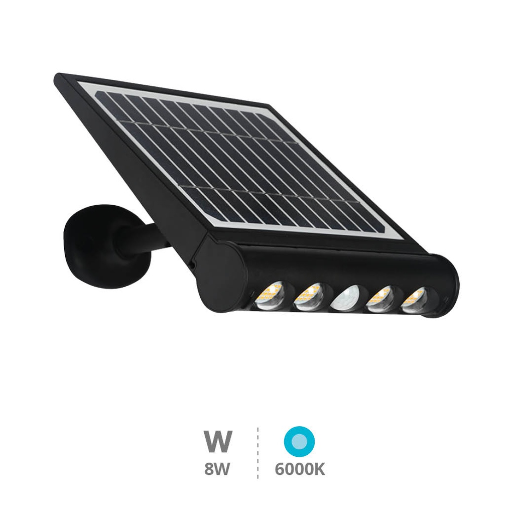 Aplique solar LED Tombua com sensor movimento e crepuscular 8W 6000K Preto