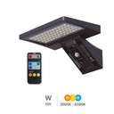 Applique solaire LED Ganda avec détecteur de mouvement et crépusculaire 5W 3000 - 4200 - 6000K