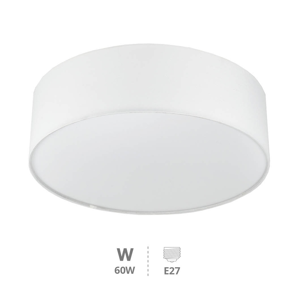 Gemena fabric ceiling lamp 2xE27 White