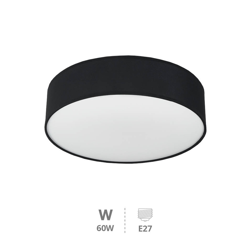 Gemena fabric ceiling lamp 2xE27 Black