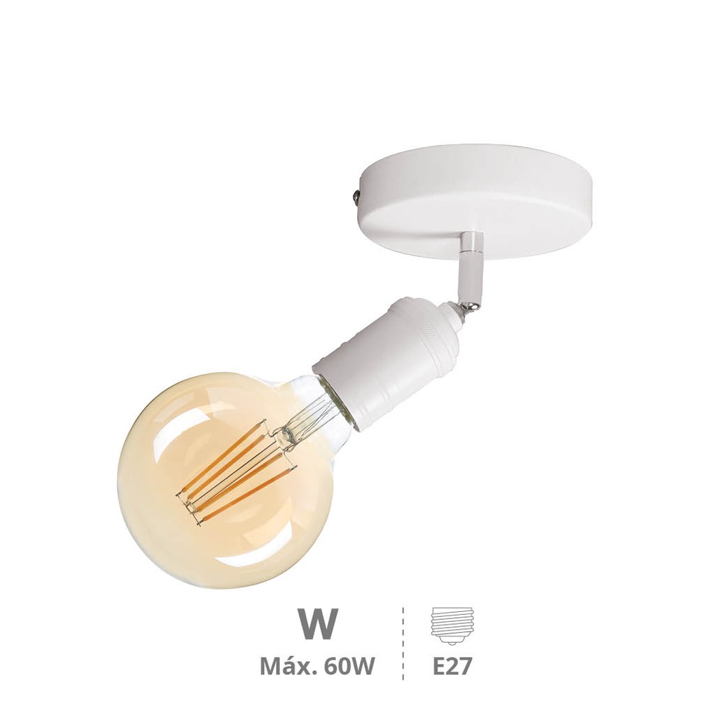 Sarkka single ceiling spotlight Series E27 White