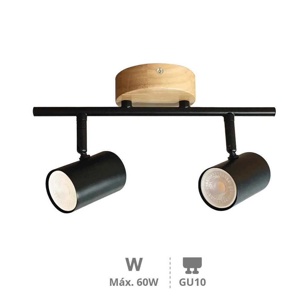 Rintela linear double ceiling spotlight series GU10 Black