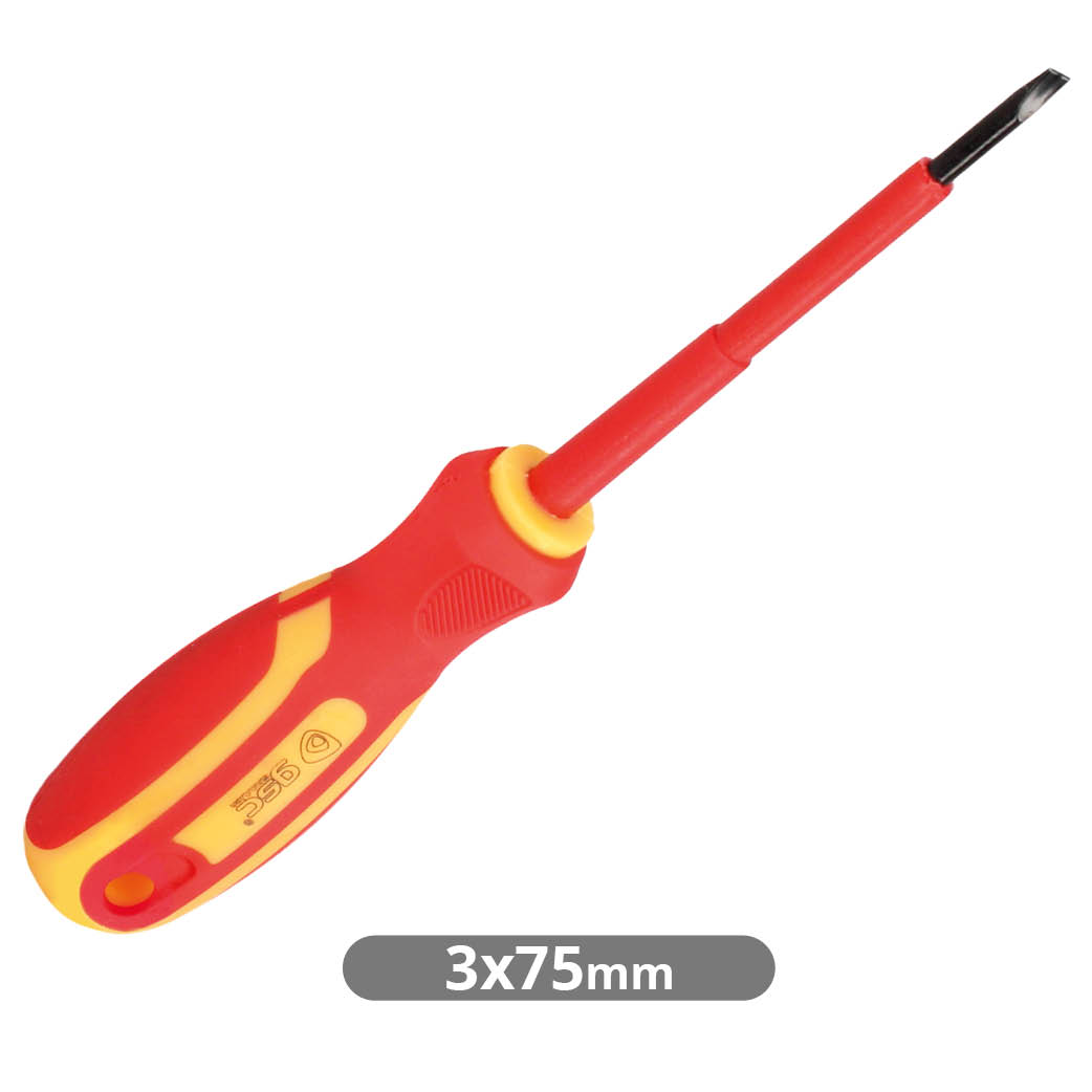 Flat insulating screwdriver 3x75mm