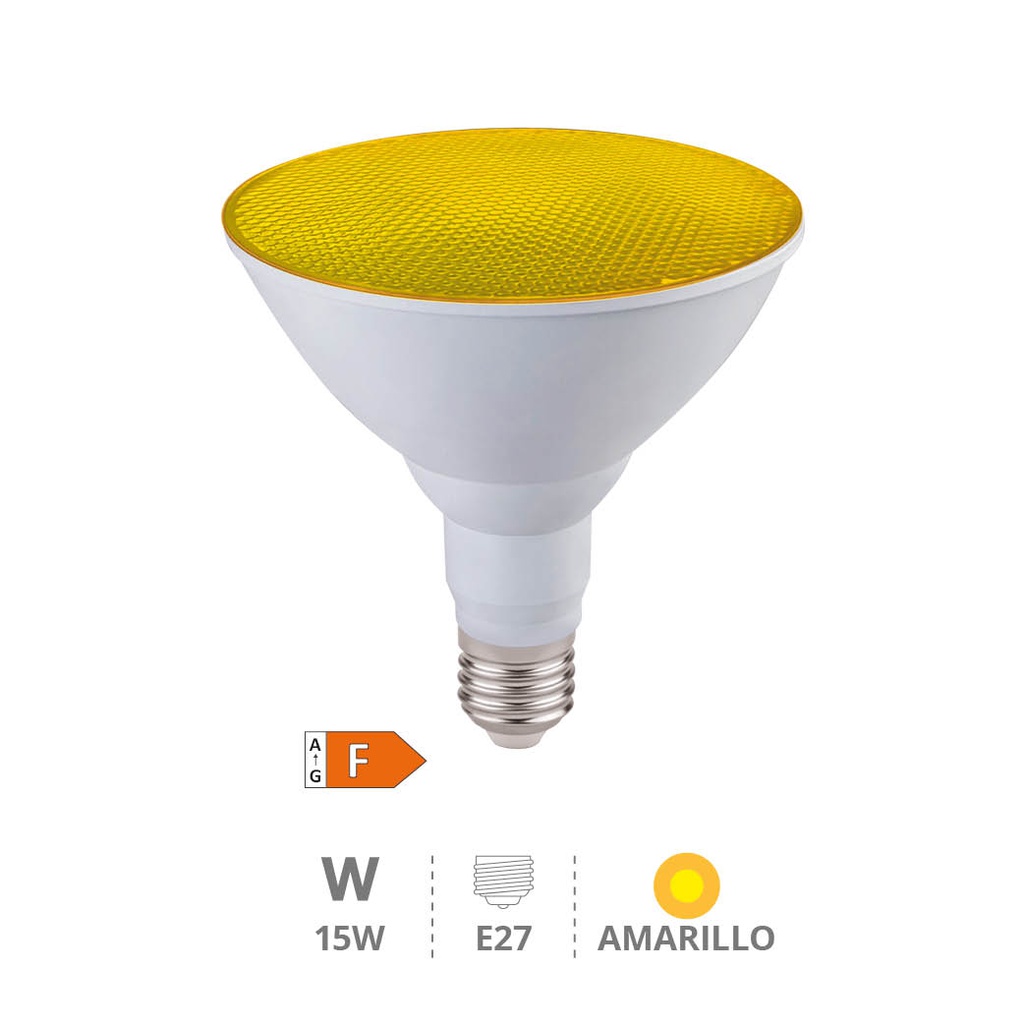 Bombilla LED PAR38 15W E27 Amarillo IP65