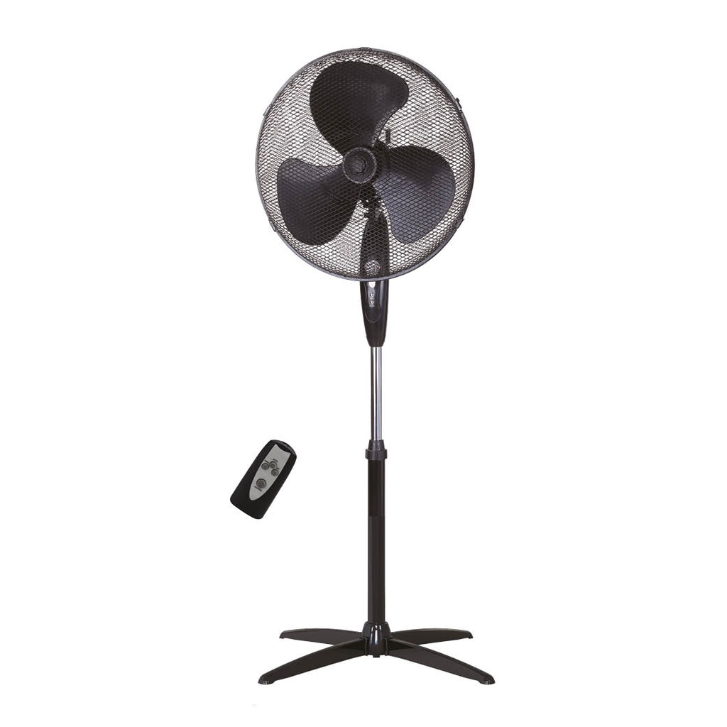 Ventilador de pé Khela com controlo remoto Ø43cm 45W Preto