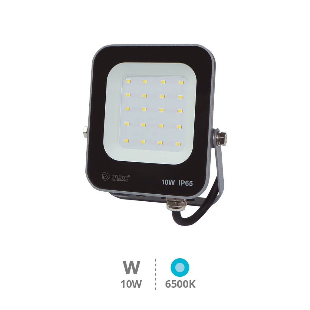 Tandur aluminum LED floodlight 10W 6500K IP65 Black