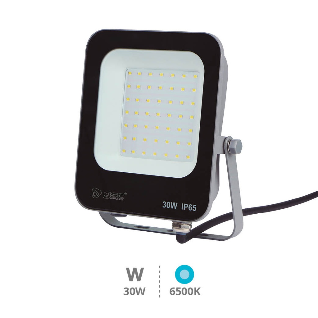 Tandur aluminum LED floodlight 30W 6500K IP65 Black