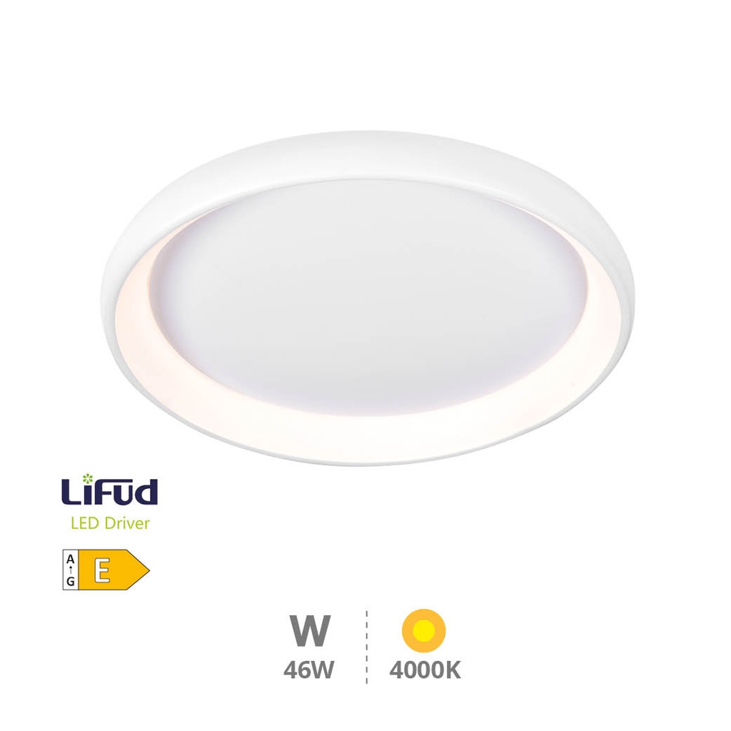 Plafón techo LED Simola redondo 46W 4000K Blanco