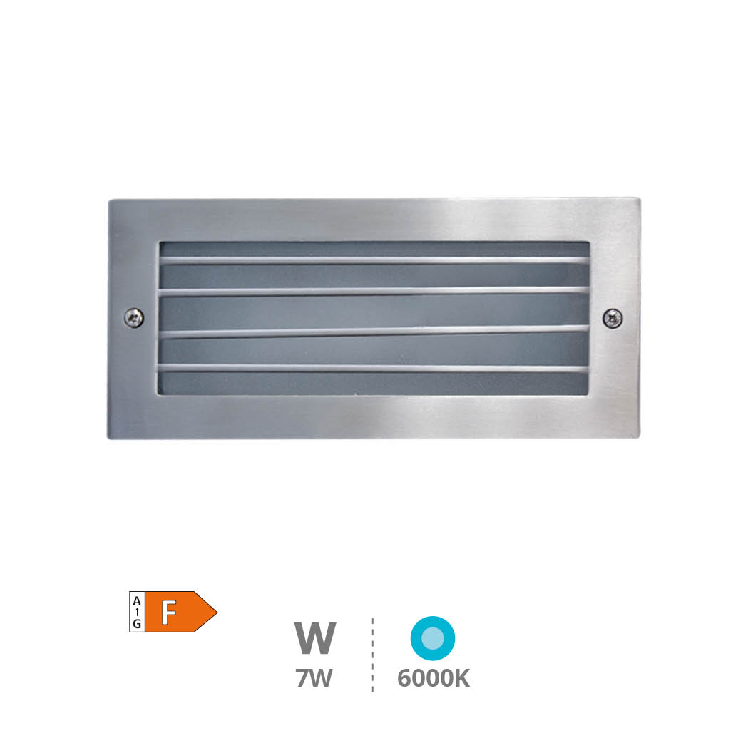 Applique à encastrer LED Durgi avec grille 5 W Nickel satin