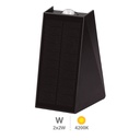 Aplique solar LED Jankia 2x2W 4200K Negro