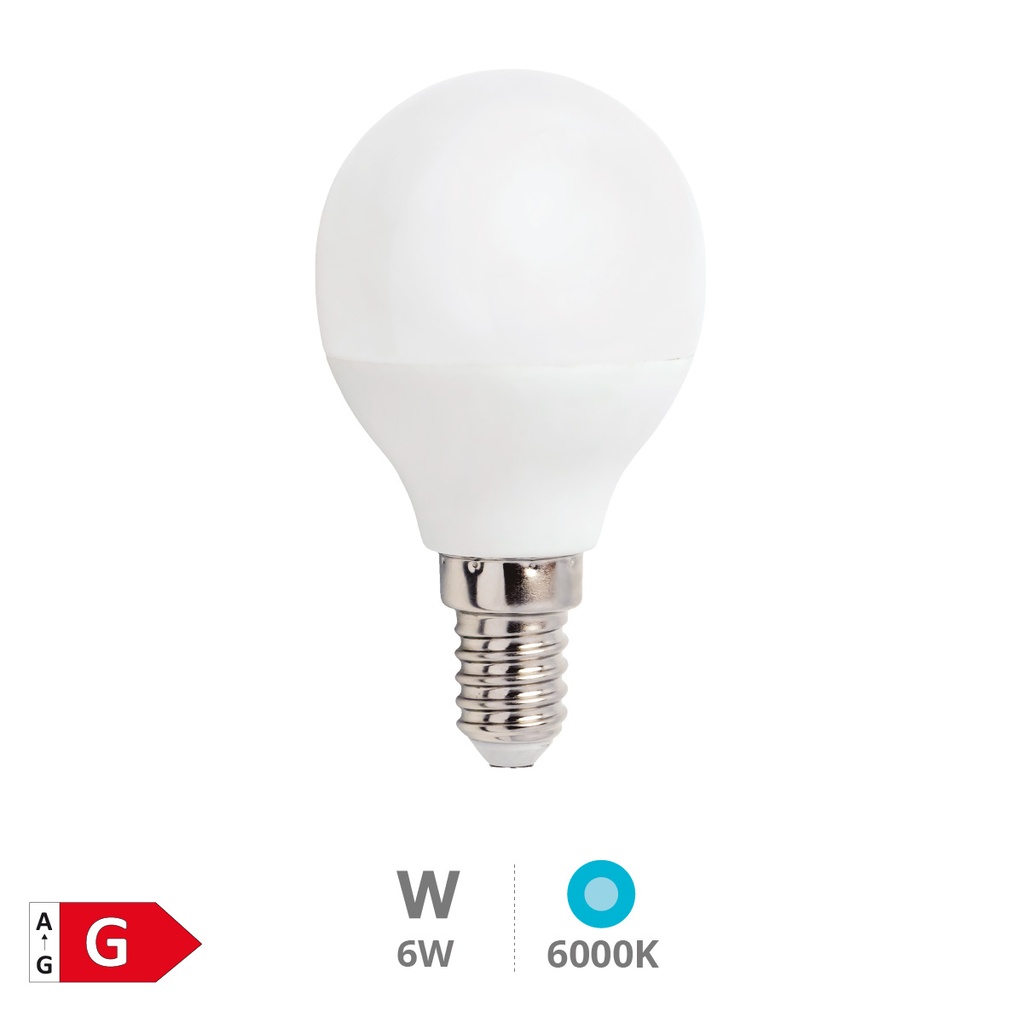 Ampoule LED sphérique 6 W E14 6000K - Libertina