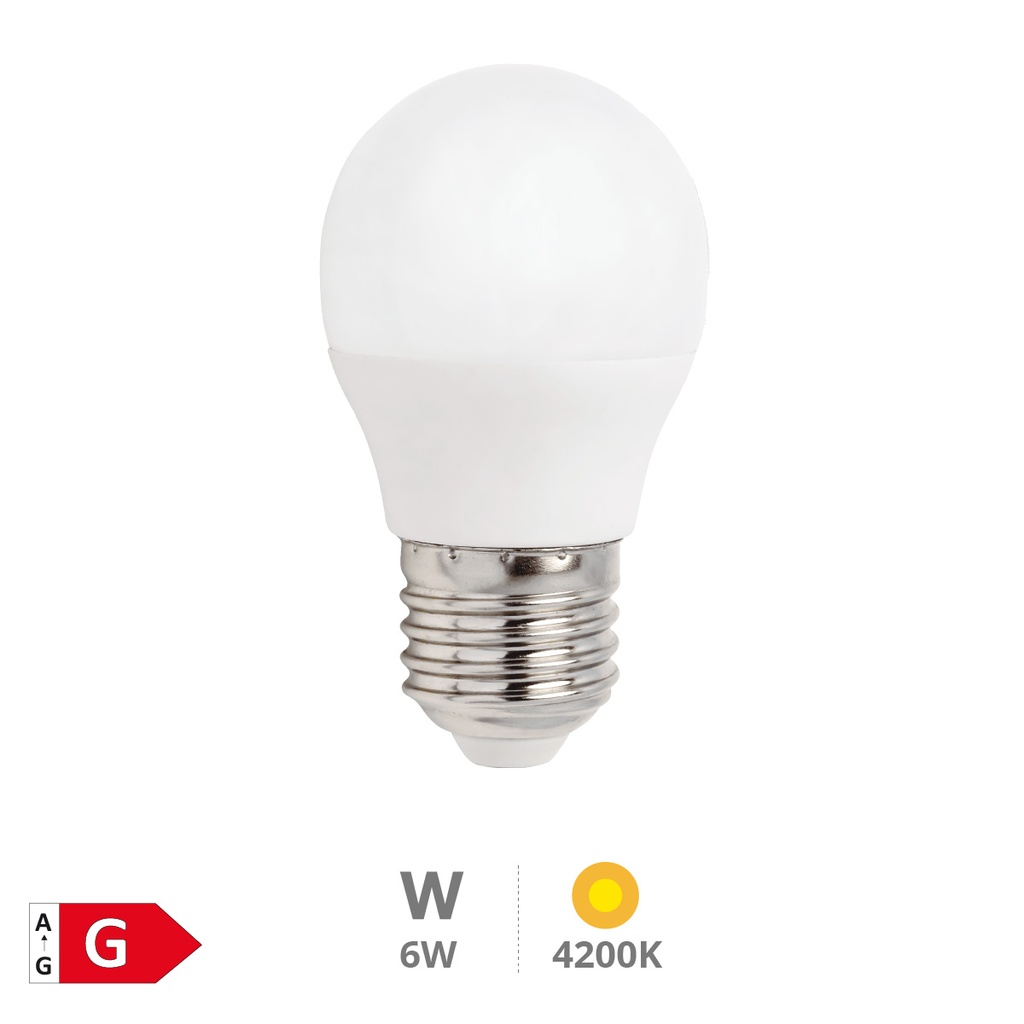 Ampoule LED sphérique 6 W E27 4200K - Libertina