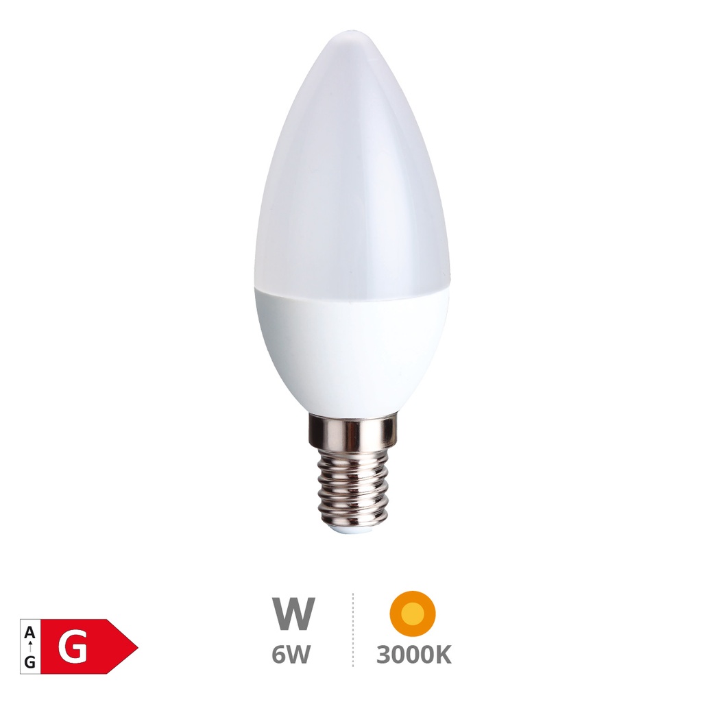 Bombilla LED vela 6W E14 3000K - Libertina