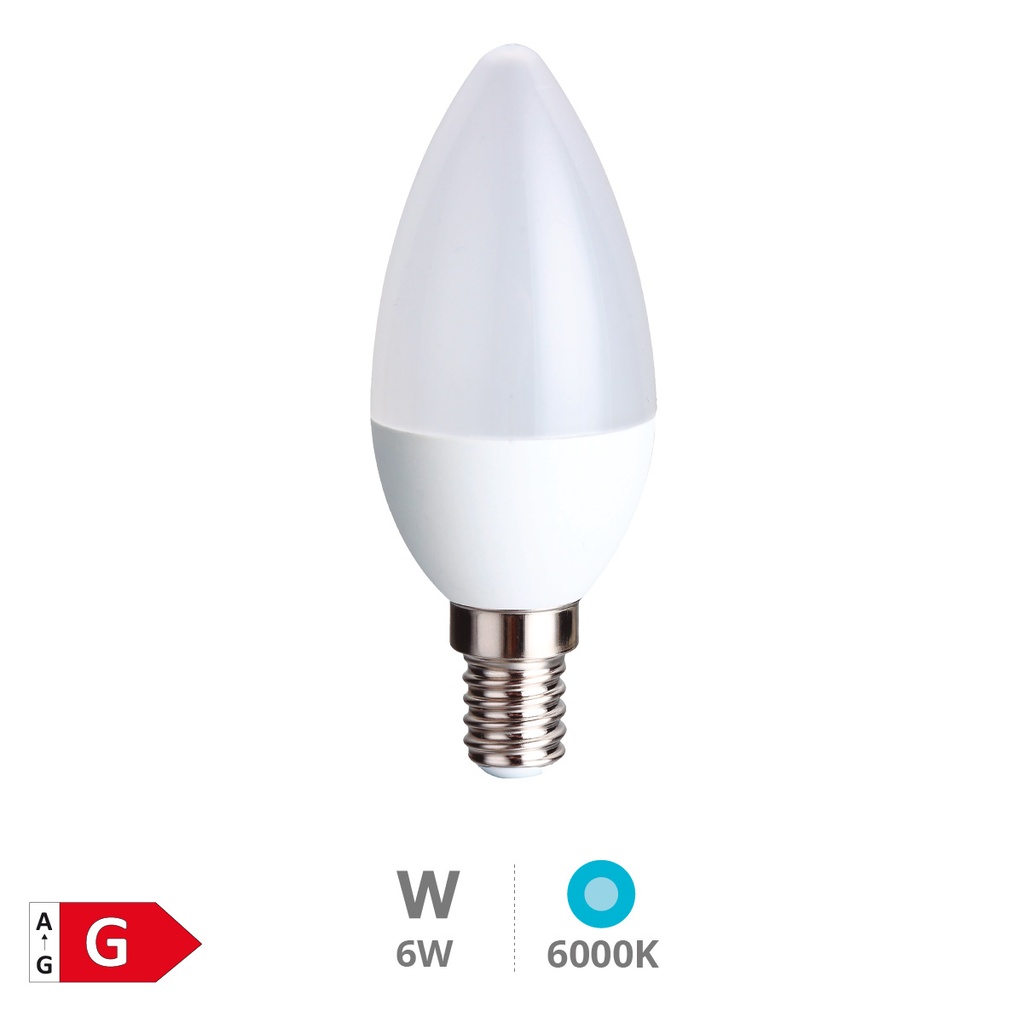 Bombilla LED vela 6W E14 6000K - Libertina