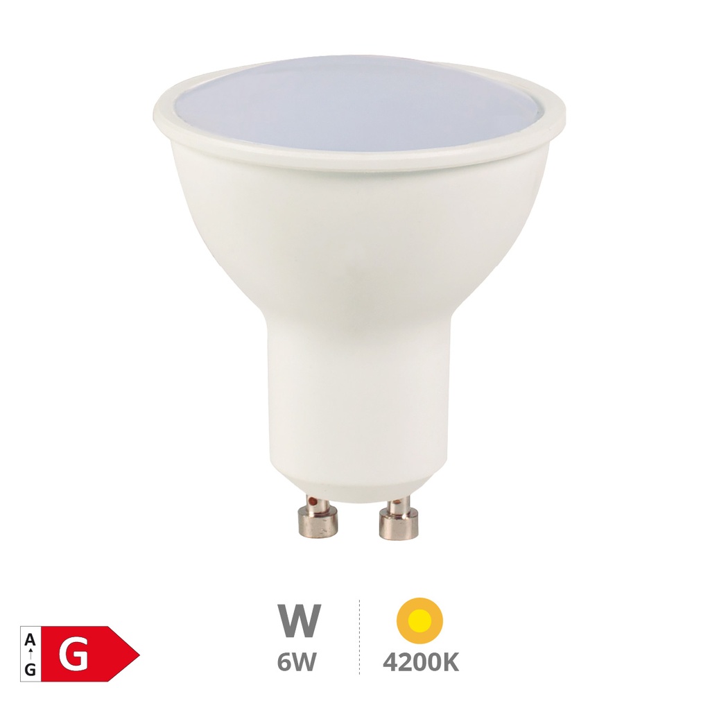 Bombilla LED dicroica 6W GU10 4200K - Libertina