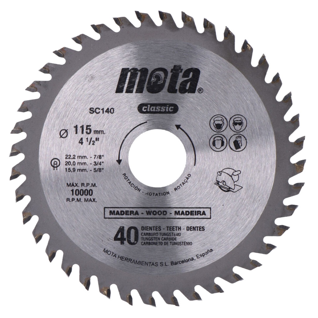 Circular saw with widia 115mm 40 teeth