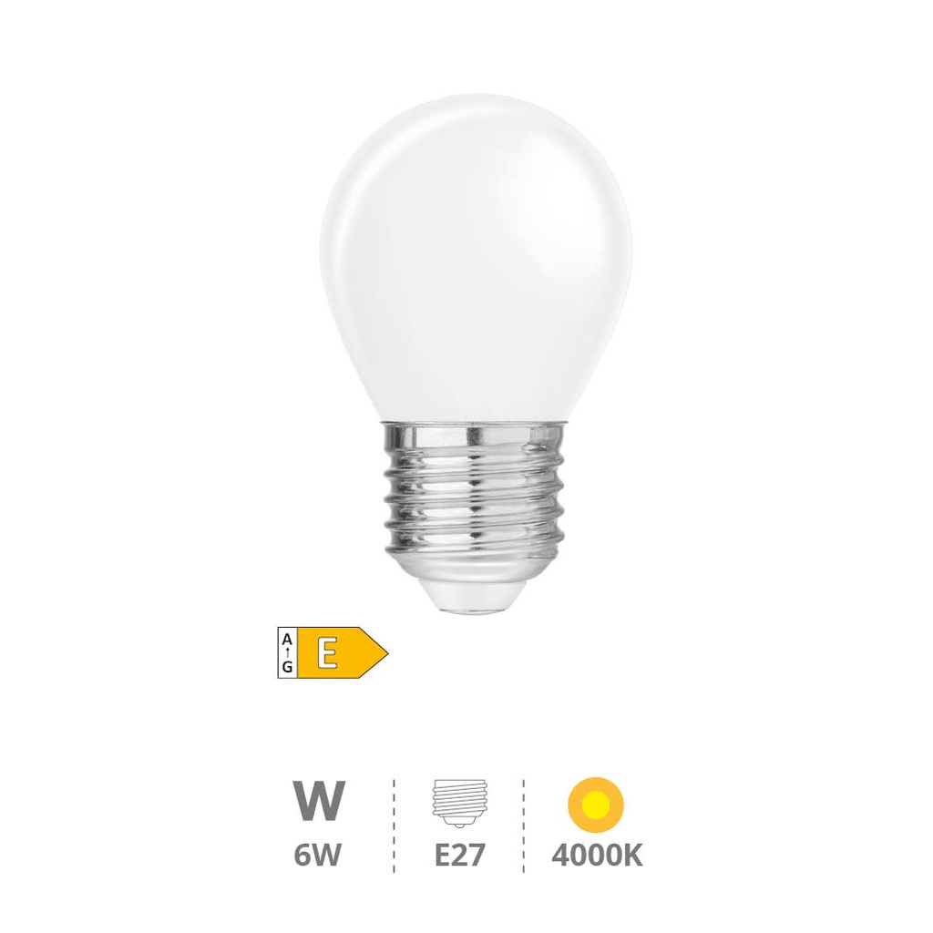 Bombilla LED esférica Serie Cristal 6W E27 4000K