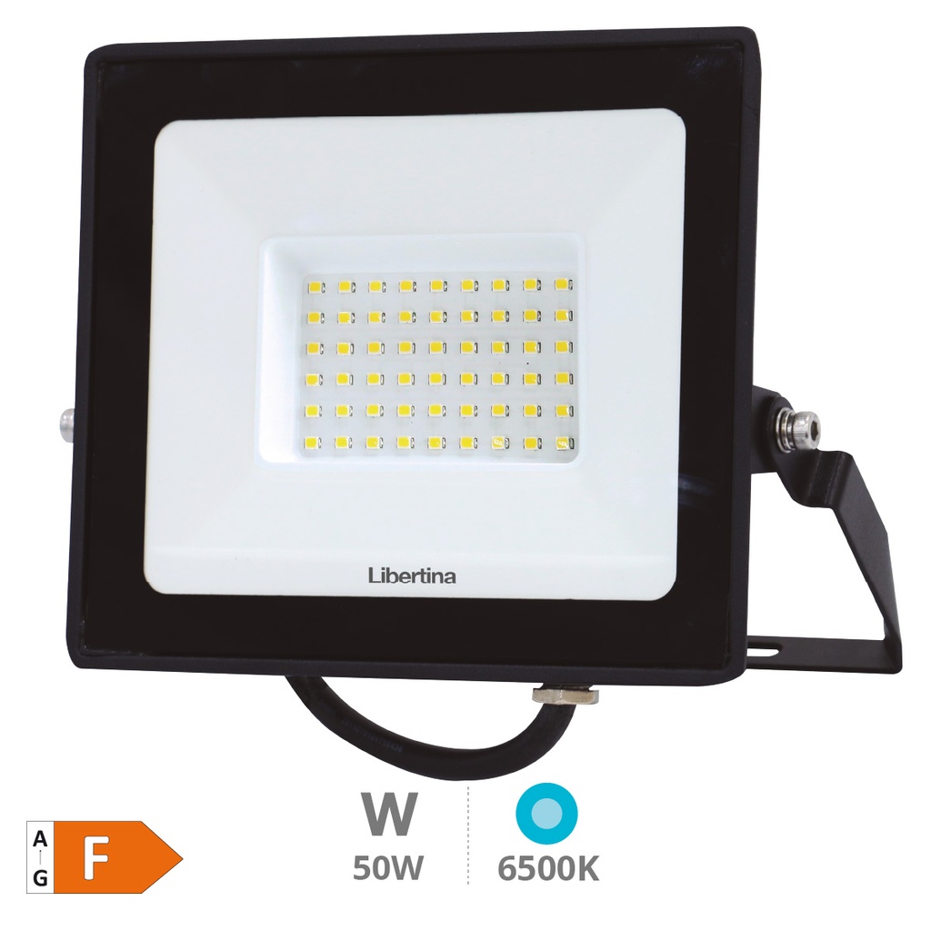 Projecteur LED 50W 6500K IP65 Noir - Libertina