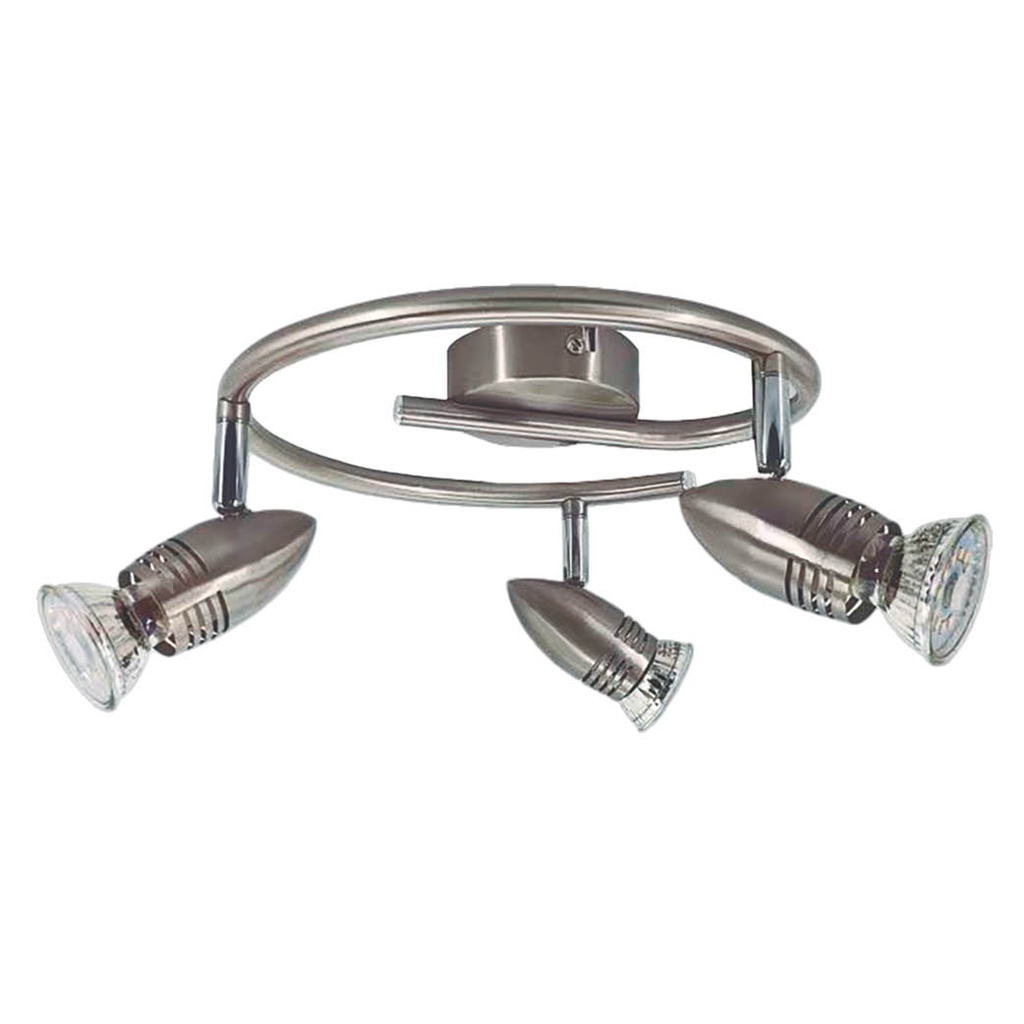 Kegla series triple in spiral spotlights GU10 nickel