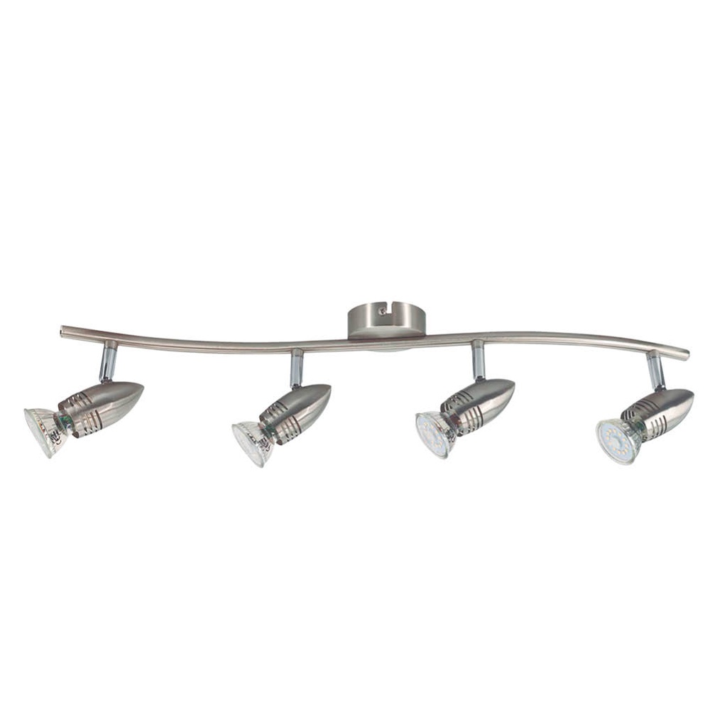 Spot de plafond quadruple linéaire Série Kegla GU10 Nickel