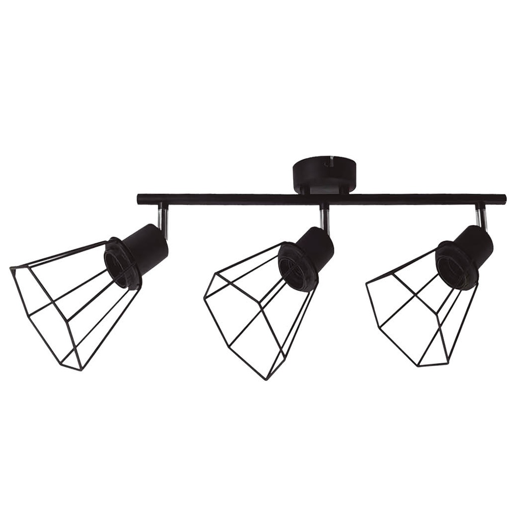 Bhani series triple linear spotlights E27 black