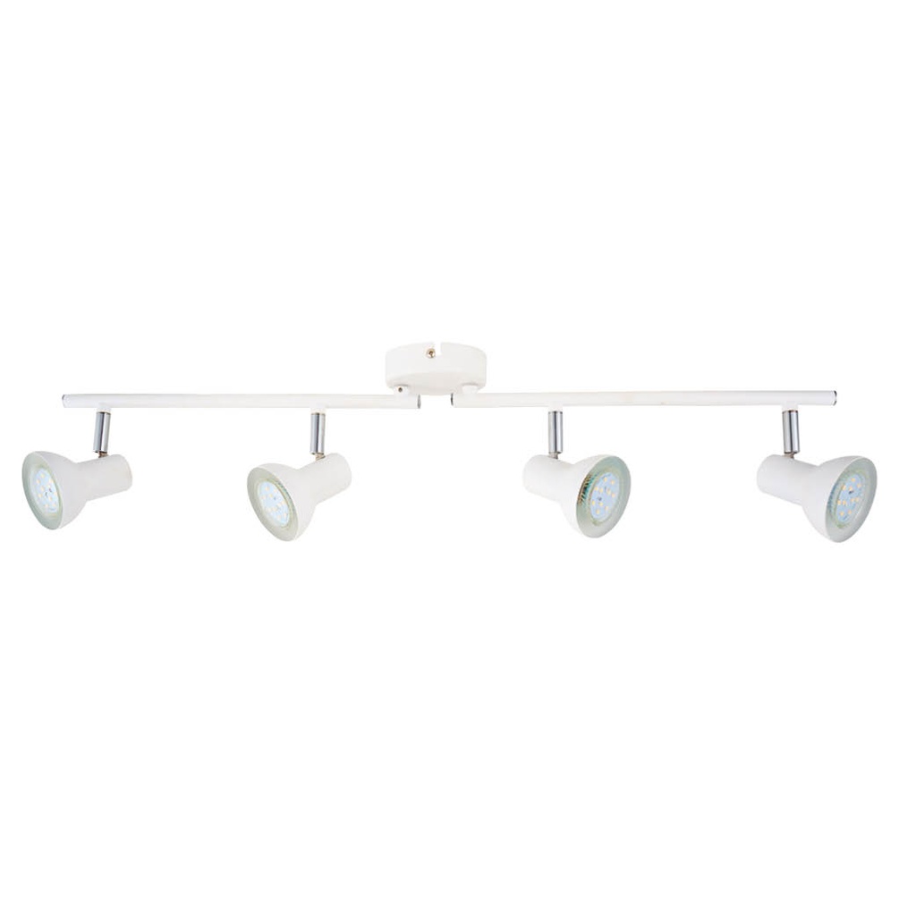 Spot de plafond quadruple linéaire Série Kaitola GU10 Blanc