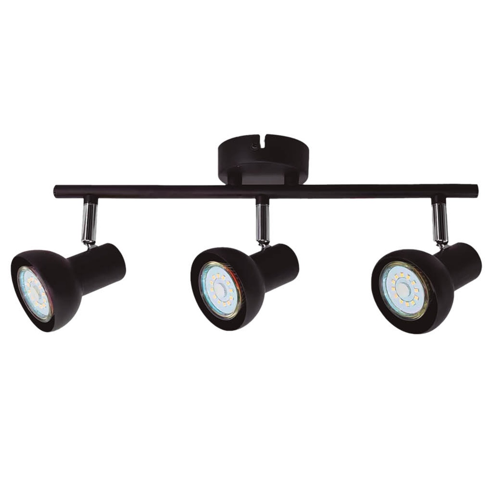 Spot de plafond triple linéaire Série Kaitola GU10 noir