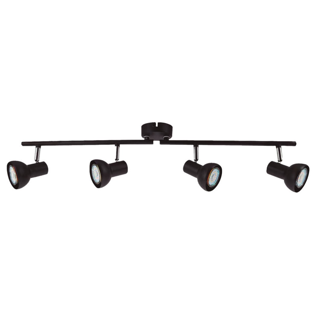 Spot de plafond quadruple linéaire Série Kaitola GU10 noir