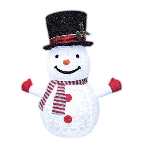 Boneco de neve dobrável LED 700 mm 8 funções Luz fria