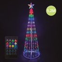 Arbre LED 1,2 M USB + commande. 32 fonctions. Voyant RVB. IP44