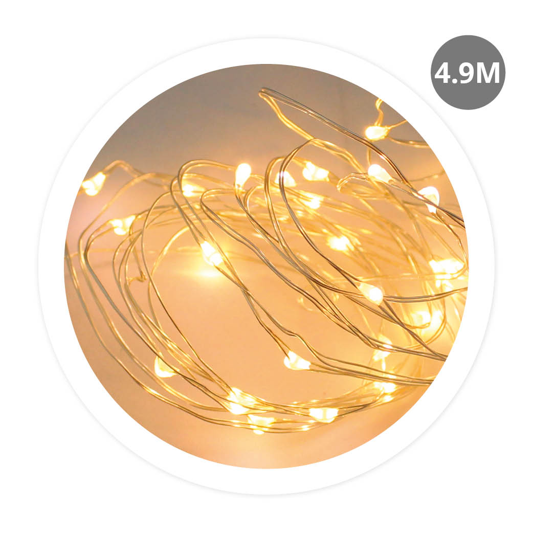 Guirlande fil de fer LED 4,9 M 8 fonctions lumière chaude