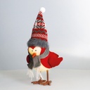 LED Christmas bird Frostine 21cm 2xLR44 Red and grey