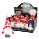 Gnomo de navidad LED de pie Sicco 16cm 2xLR44 Rojo y blanco - 12u caja exp