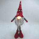 Gnomo de Natal LED de pé Kazbo 40 cm 2 x CR2032 Vermelho e Cinzento