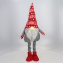 Standing LED Christmas Gnome Kazbo 50 - 72cm 2xCR2032 Red and Grey