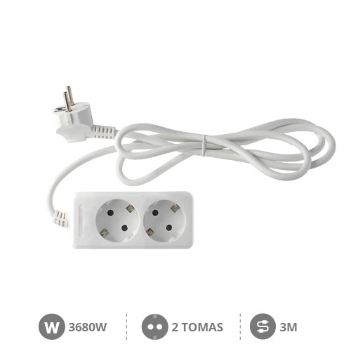 Extensão elétrica Série Estándar 2T (3x1.5mm) 3M Branco