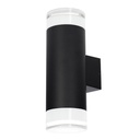 Aplique pared Serie Meluco 2 luces GU10 Max. 35W IP54 Negro